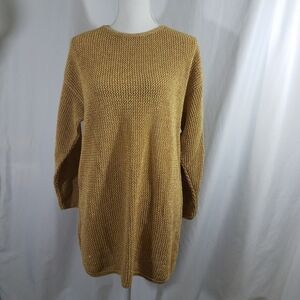 Renee Hauer Gold Sweater No Size Tag Made in USA